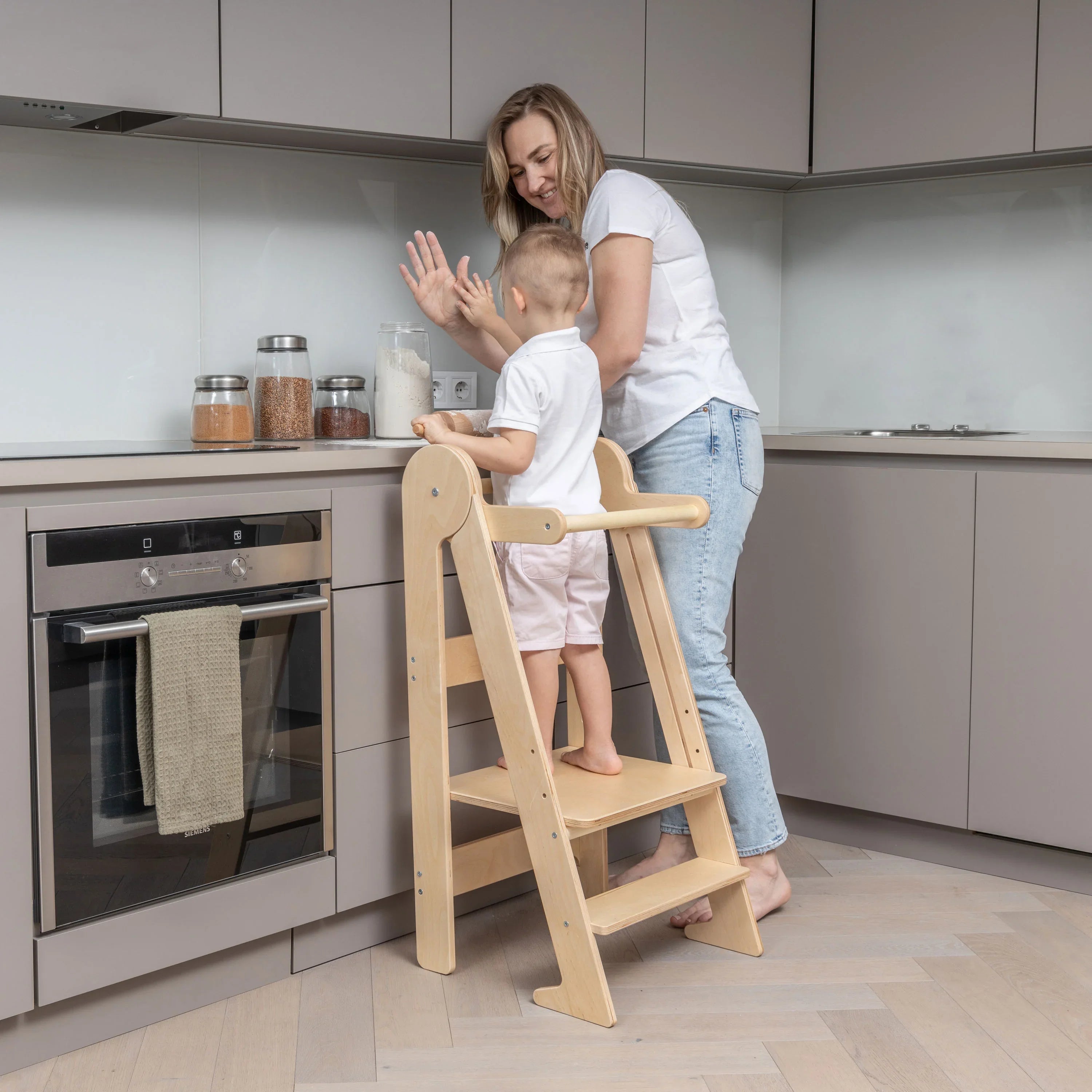 Foldable Learning Tower, Helper Kitchen Tower Stool For Kids